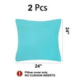 thumbnail image 4 of Unique Bargains 2Pcs Soft Viscose Velvet Decorative Throw Pillowcases 24"x24" Aqua, 4 of 8