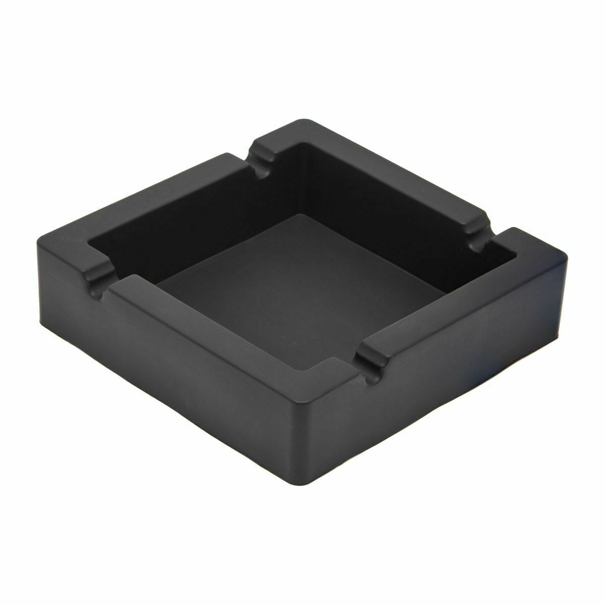 6" Square Black Silicon Cigar Ashtray Holder for 4, Outdoor Cigarette