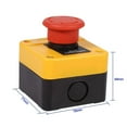 thumbnail image 2 of 660v 10a Caja de control Botón de bloqueo Botón de interruptor de emergencia Carcasa de metal de plástico Señal de hongo rojo Estación de interruptor de botón de parada de emergencia JFHHH pequeña, 2 of 5