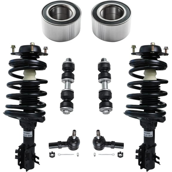 Detroit Axle - Front Struts Wheel Bearing & Hubs Outer Tie Rods Sway Bar Links Replacement for 1997-1999 Ford Escort Mercury Tracer - 8pc Set