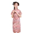 thumbnail image 2 of TBWNWG Girls Dress for Girls Qipao Outfit with Floral Short Sleeve Cheongsam Party Dress for Birthday Baby Girls Fashionable Partywear, 2 of 3