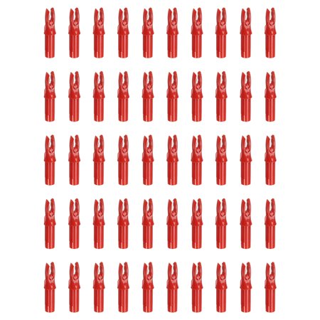 Archery Arrow Nocks 6.2mm 0.244 Insert Arrow Nock Replacement for Shooting Red 50 Pack