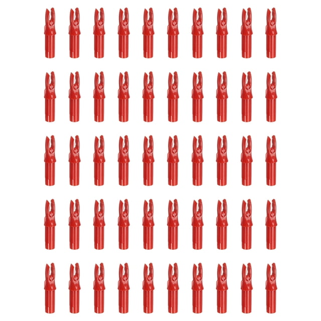 Uxcell Archery Arrow Nocks 0.244" 50 Pack Insert Arrow Nock for Shooting Red