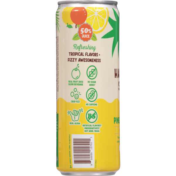 (Pack Of 12) Hawaiian Soda Co Juice Sparkling Pineapple Citrus 12 Fo