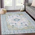 thumbnail image 5 of Washable Area Rug Boho Floral Rugs Oriental Bedroom Living Room Rugs Soft Oriental Vintage Rugs Non-Slip Backing Stain Resistant for Farmhouse Diningroom, 5 of 7