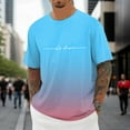 thumbnail image 2 of YAYUBA Mens Short Sleeve T-Shirts Casual Graphic Gradient Printed Tee Crewneck Summer Beach Hawaiian Vintage Shirts Light Blue M, 2 of 4