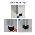 thumbnail image 6 of Unique Bargains 8 Pcs Black Plastic Angle Iron Foot Pad L Shaped Edge Leg Cover 38mmx38mm, 6 of 7