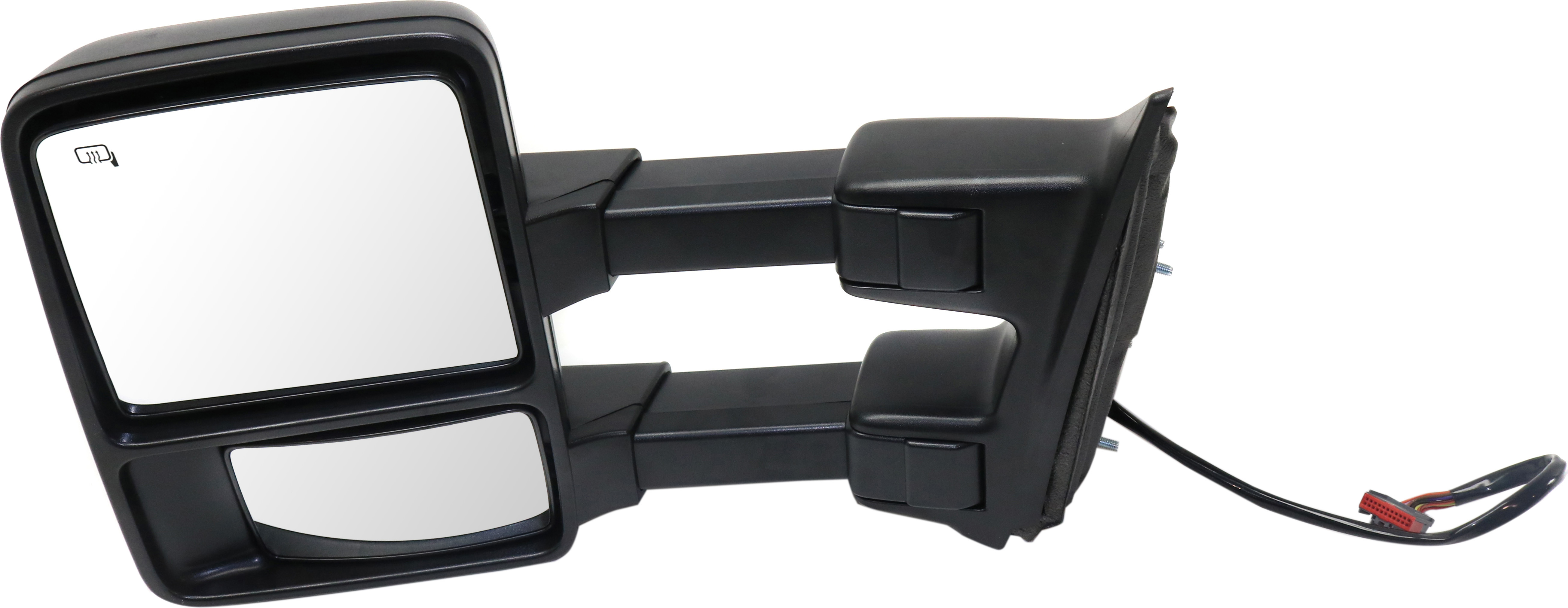 Towing Mirror Compatible With 2010-2012 Ford F-250 Super Duty F-350 Left Driver Side Heated w/ Blind Spot Corner Glass In-housing Signal Light Textured Black Kool-Vue