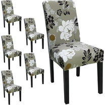 Dining Room Chair Covers Set of 6, Stretch Printed Parsons Chair Slipcovers Spandex Removable Washable Kitchen Chair Protector Cover for Dining Room, Hotel, Ceremony(Flowers)