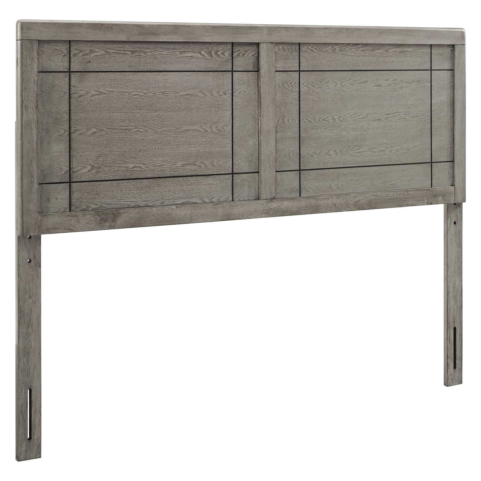 Modway Archie Queen Modern Rubberwood and MDF Headboard in Gray