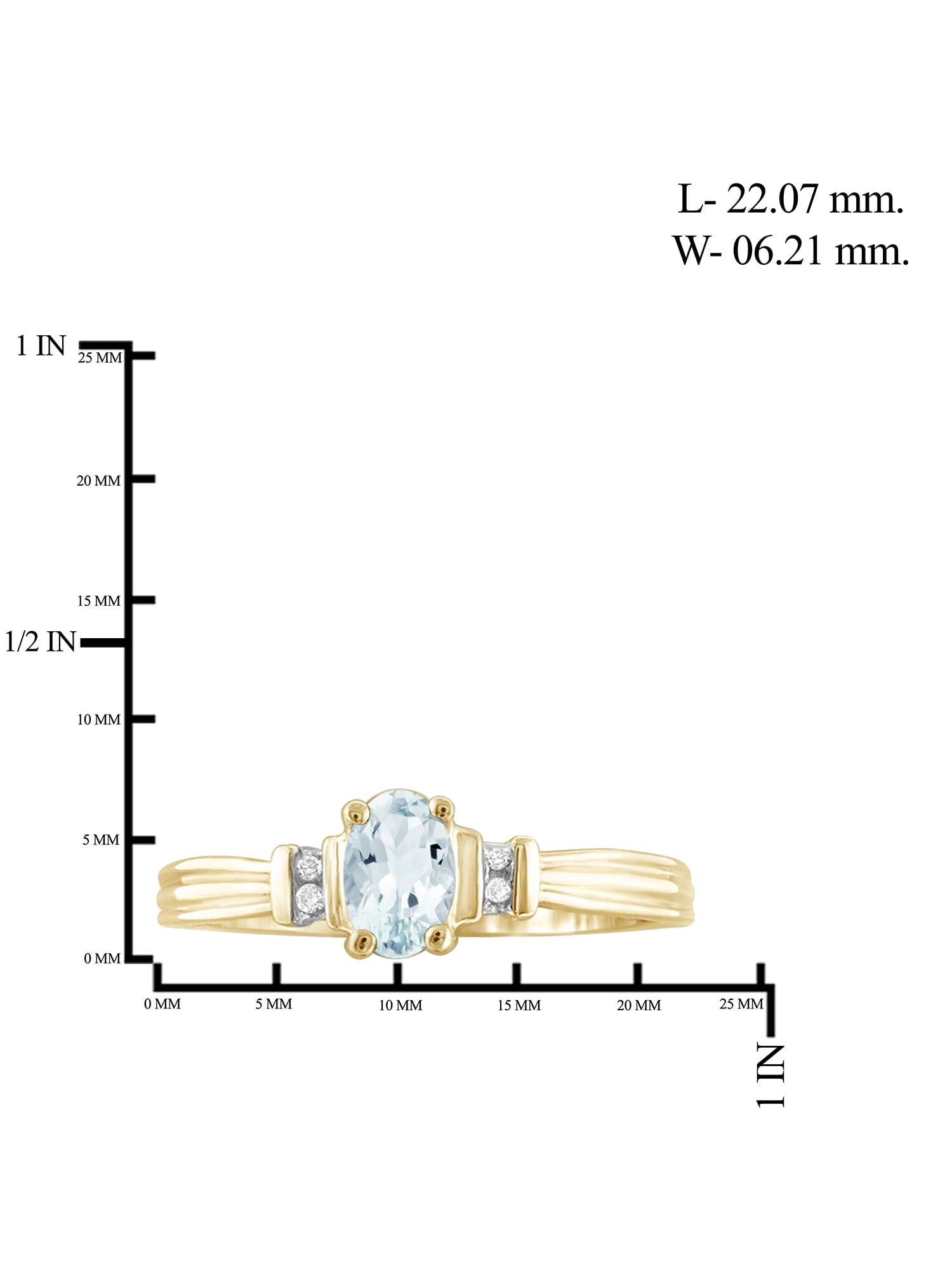 JewelersClub Aquamarine Ring Birthstone Jewelry – 0.50 Carat Aquamarine 14K Gold Plated Silver Ring Jewelry with White Diamond Accent – Gemstone Rings with Hypoallergenic 14K Gold Plated Silver Band