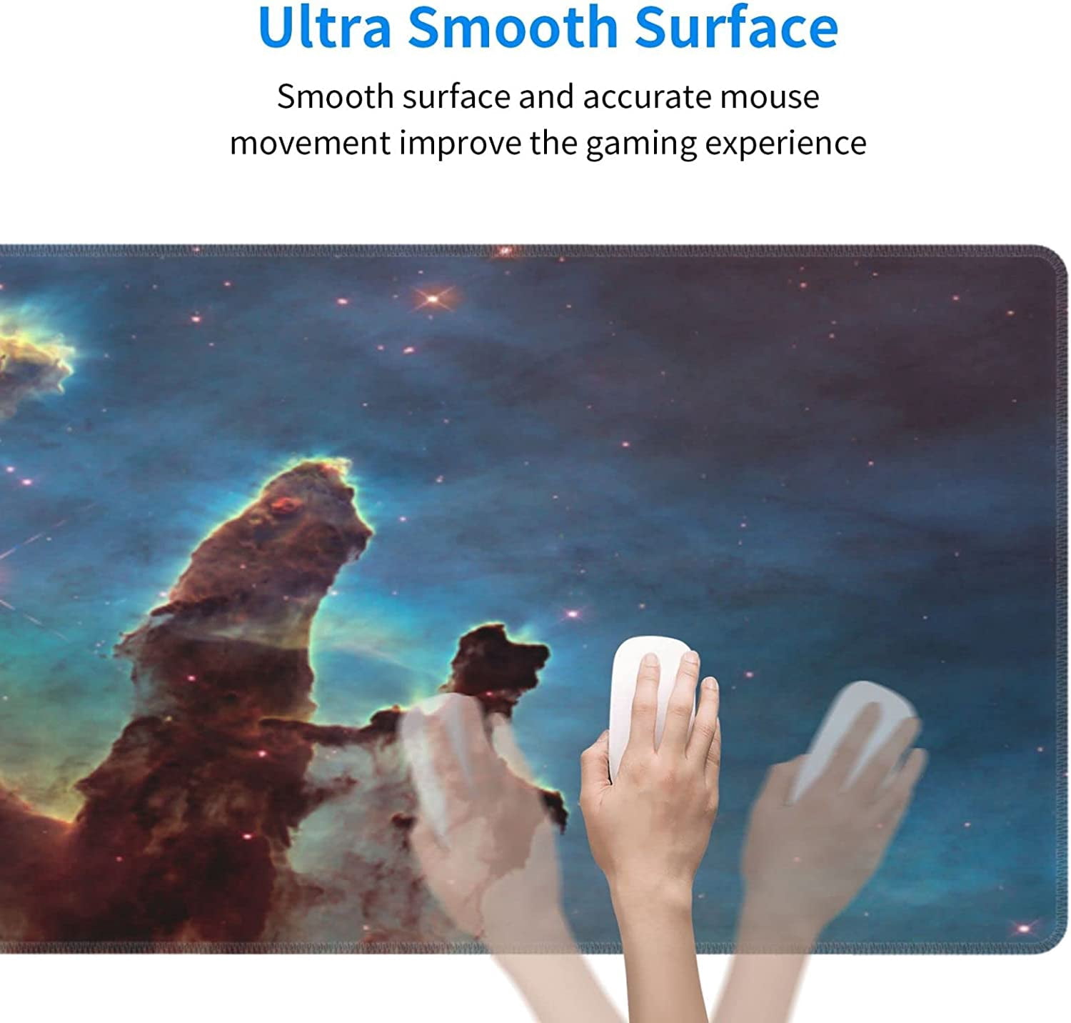 Large Mouse Pad, Pillars of Creation -Functional Desk Pad with Stitched Edges, XXL Mouse Pad Large (31.5x11.8 Inch) w/ Brilliant Design, Desk Mat Keyboard Pad Non Slip Base Gaming Mousepad
