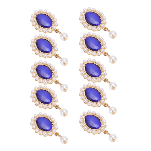 Broches, Resistentes, Duraderos, Tamaño Pequeño, Peso Ligero, Broches De Flores Para Ropa, Zapatos, Decoración Para Horquillas, Decoración Para Bolsos, Decoración Cergrey Perla de ópalo azul de 2,3x4,5 cm