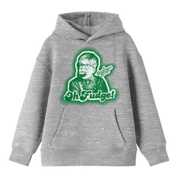 Bioworld A Christmas Story Oh Fudge Ralphie with Soap in Mouth Youth Heather Gray Graphic Hoodie-Small