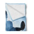thumbnail image 2 of Sport Soft Flannel Fleece Blanket, Heroic Shaped Rugby Player Silhouette Shadow Standing in Fog Playground Global Sports Photo, Cozy Plush for Indoor and Outdoor Use, 60" x 80", Blue, by Ambesonne, 2 of 5