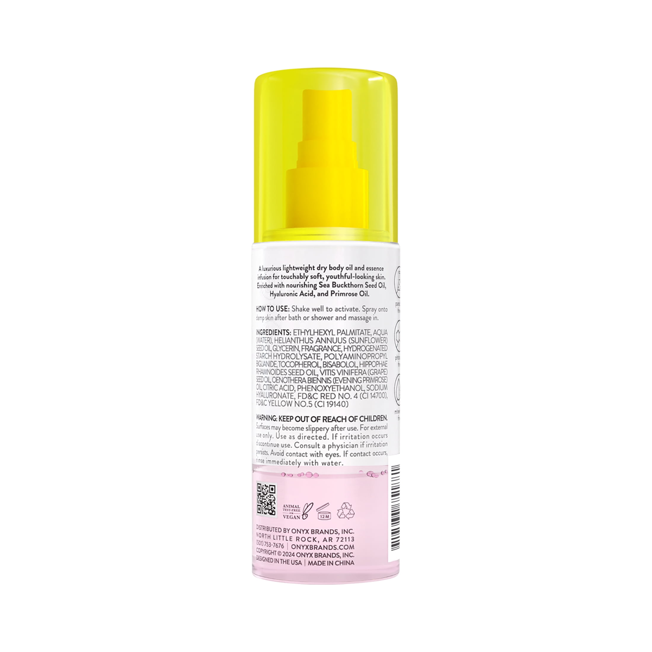 ONYX Professional Hydrating Dry Body Oil & Essence Duo, Rose Petals, 3.7 fl oz