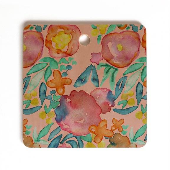 Society6 Natalie Baca Strawberry Field Square Cutting Board