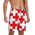 thumbnail image 2 of Fotbe Red Cross 1 Pajama Shorts for Men, Men's Pajama Bottoms, Sleepwear,Short Pajama Pants-Small, 2 of 9