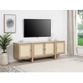 thumbnail image 2 of Kailani 79-inch 4-door Cane TV Stand Media Console Beige Oak, 2 of 4