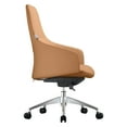 thumbnail image 4 of LeisureMod Celeste Mid-Century Modern Office Chair in Upholstered Faux Leather and Iron Frame with Swivel and Tilt (Acorn Brown), 4 of 4