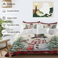 thumbnail image 3 of Christmas Snowman Duvet Cover Set Queen Size, Christmas Tree Snowflakes Red Plaid Linen Texture 4 Piece Soft Microfiber Bedding Set with 1 Duvet Cover, 1 Flat Sheet, 2 Pillowcases, 3 of 9