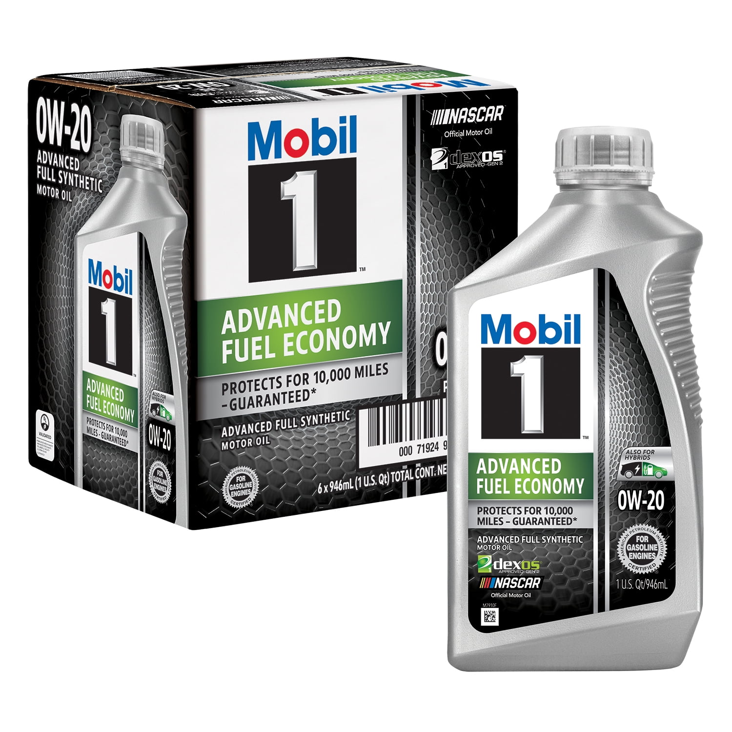 Mobil 1 Advanced Fuel Economy Full Synthetic Motor Oil 0W 20 1 Quart 