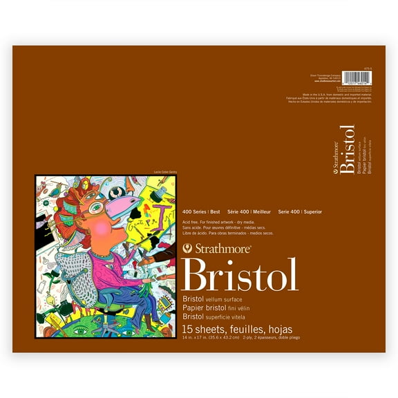 Strathmore Bristol Paper Pad, 400 Series, Vellum, 14" x 17"