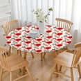 thumbnail image 3 of White Chicken Red Chicken Pattern Round Fitted Tablecloth with Elastic Edge,Dining Table Cover Waterproof,Outdoor Round Tablecloth for Camping,Dining,Indoor and Outdoor, 3 of 7