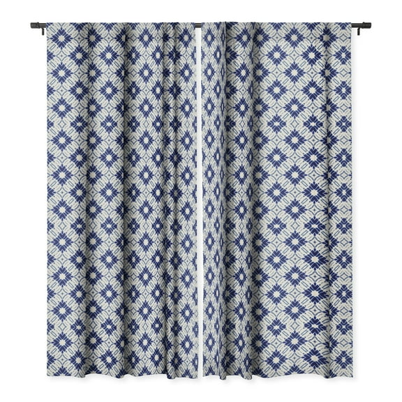 Society6 Jacqueline Maldonado Watercolor Shibori Blue Single Panel Room Darkening Window Curtain 50" x 84"