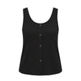 thumbnail image 3 of StSilkitty Womens Sleeveless Tank Tops Solid Color Crewneck Button down Shirts Summer Lightweight Soft Blouses, 3 of 8