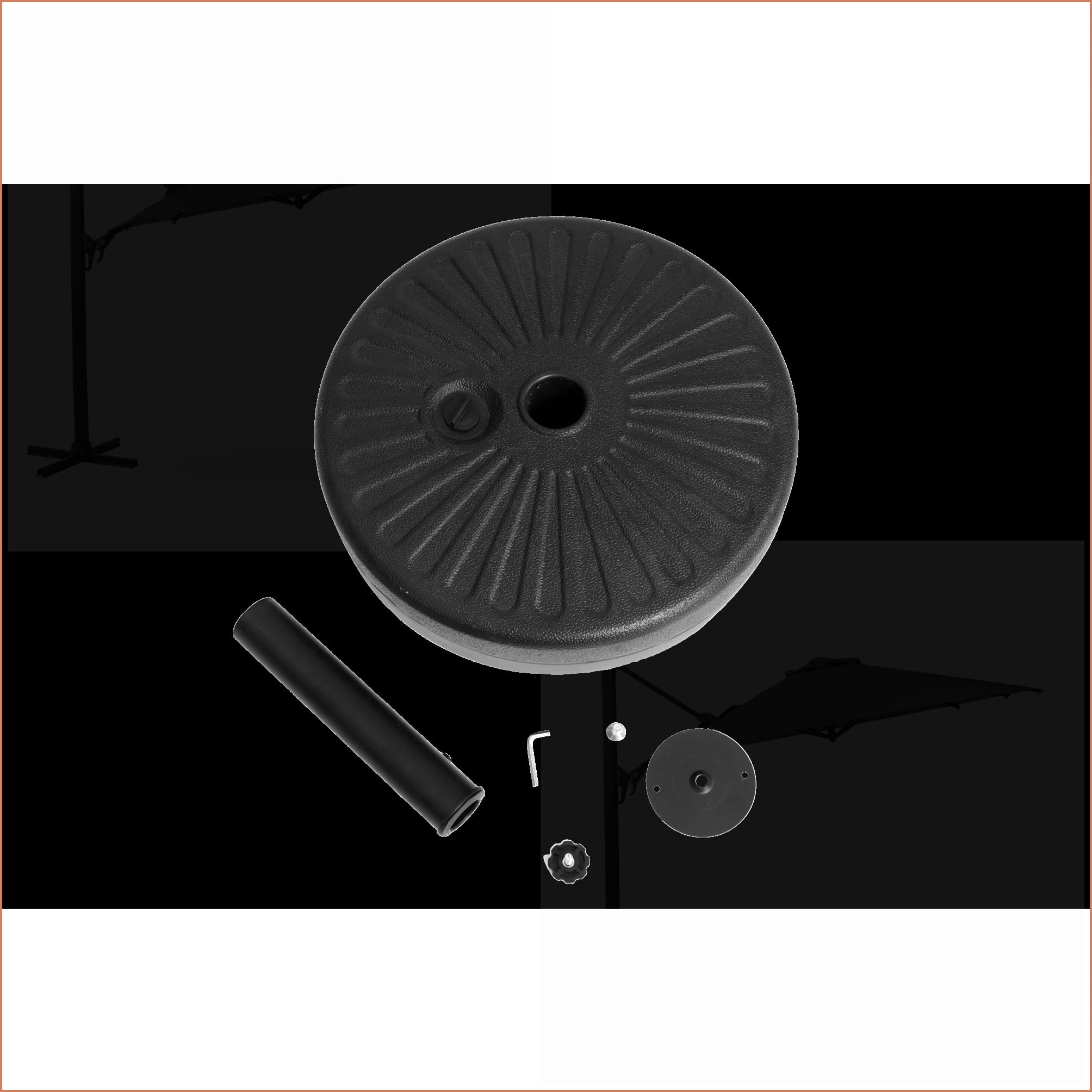 Patio Umbrella Base for Patio, Lawn, Garden, Beach, Weightable Adjustable All Weather | Round | Plastic