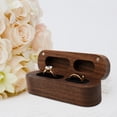 thumbnail image 5 of Yesbay Ring Box with Velvet Sponge Magnetic 2 Slots Wooden Engagement Proposal Earrings Ring Box Wedding Supplies, 5 of 8