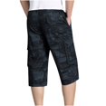 thumbnail image 2 of Men's Casual Twill Elastic Cargo Shorts Below Knee Loose Fit Multi-Pockets Capri Long Shorts 3/4 Outdoor Pants, 2 of 7