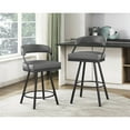 thumbnail image 5 of Lexicon Oxton Metal & Faux leather set of 2 Swivel Counter Height Chair in Gray, 5 of 5