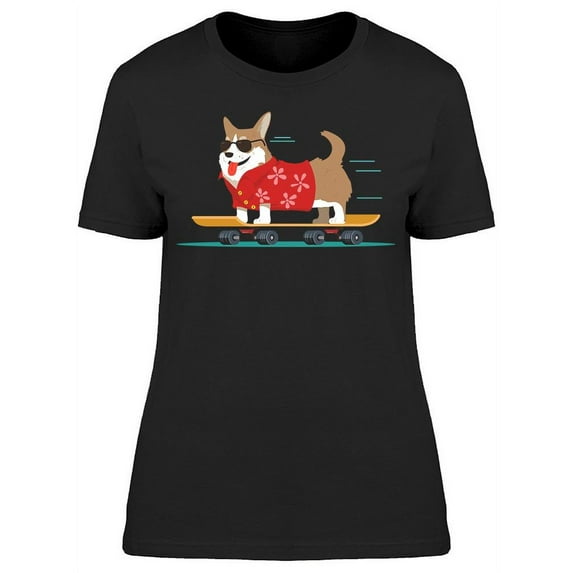 Cool Dog On A Skateboard T-Shirt Women -Image by Shutterstock, Female 3X-Large