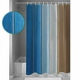 thumbnail image 4 of Blue Brown Waterproof Fabric Shower Curtain, Gradient Wood Grain Farmhouse Country Shower Curtain for Bathroom Curtains Bathtubs Hotel Washable Shower Curtains with 12 Hooks Extra Long 72x96, 4 of 6