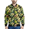 thumbnail image 4 of Chaqueta con cremallera y estampado de aguacate para hombre, chaqueta con estampado 3D de frutas, chaqueta informal de calle con cremallera, sudadera de manga larga tipo bombardero, 4 of 4