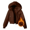 thumbnail image 5 of Womens Fleece Lined Jacket Zip Up Fuzzy Sherpa Removable Faux Fur Hooded Oversized Warm Hoodie Coat Outwear, 5 of 8