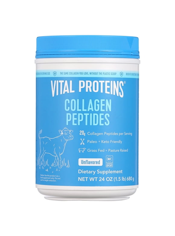 Vital Proteins Collagen Peptides Unflavored Powder Supplement 24 Ounces