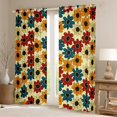 thumbnail image 2 of Manfei Rustic Flower Black Out Curtains,Cute Floral Daisy Curtains Pack of 2 (42x63 Each),Yellow Blue Red Bedroom Curtains For Girls Kids,Ultra Soft Home Decor, 2 of 6