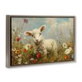 thumbnail image 3 of Stupell Industries Wildflower Lamb Portrait Brown Framed Floater Canvas Wall Art design by LSR Design Studio, 21 x 31, 3 of 9