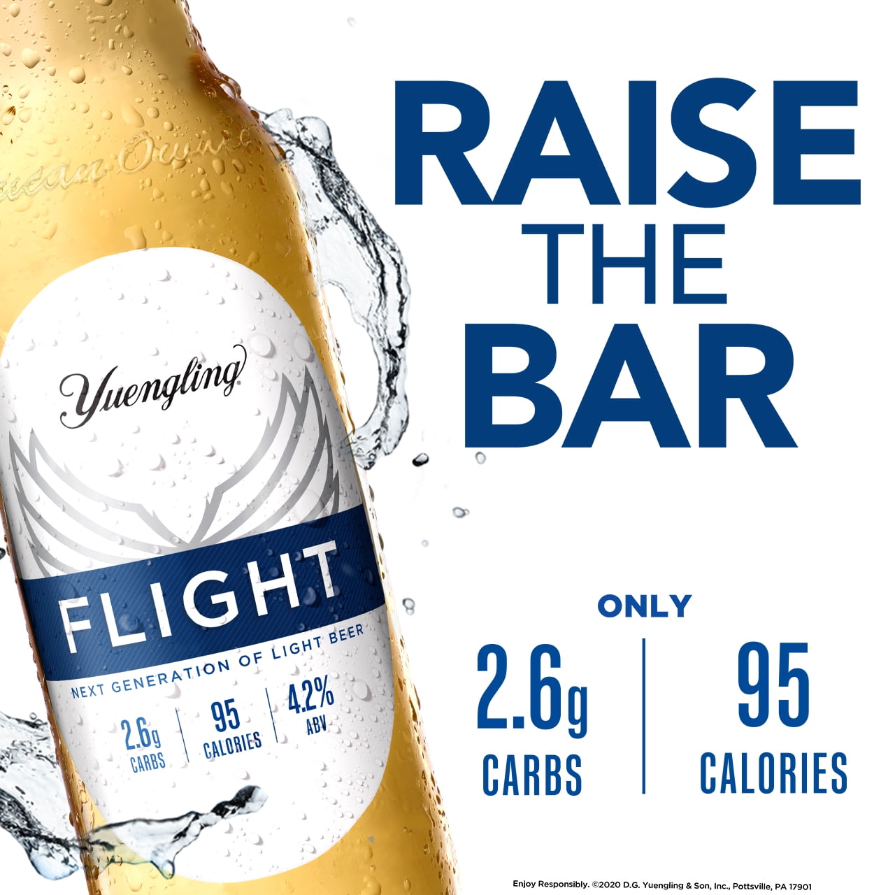 Yuengling FLIGHT Light Beer, 12 Pack Beer, 12 fl oz Glass Bottles, 4.2% ABV, Domestic Lager