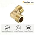 thumbnail image 3 of 1 Pack 90 Degree Elbow, 1/2 Inch Male x 1/2 Inch Male Brass Right Angle Pipe Fitting, Connector for Fluid Gas Fuel Oil Pipe, 35x35mm, 3 of 6