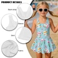 thumbnail image 4 of FOR U DESIGNS Girls' Sleeveless One-Piece Swimsuit Comfortable Tank Bathing Suit Swimwear with Short Bathing Suit Easter Gifts for Kids, Easter Egg Tulip, 4 of 7