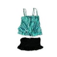 thumbnail image 2 of Island Escape Womens Ruffled Skirtini 2 Piece Bandeau, Green, 8, 2 of 2