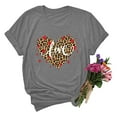 thumbnail image 2 of HTNBO Valentines Day T Shirts for Women Love Heart Casual Spring Summer Letter Printed Graphic Short Sleeve T Shirts Gray XXL, 2 of 3