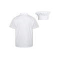 thumbnail image 2 of TiaoBug Mens Womens Kitchen Work Uniform Shirts Short Sleeve Chef Coat Restaurant Cook Jacket with Hat White 4XL, 2 of 7