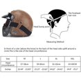 thumbnail image 4 of Casco abierto vintage de cuero sintético 3/4 para motocicleta y bicicleta con máscara protectora, 4 of 5