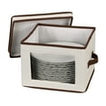 thumbnail image 5 of Household Essentials Dinner Plate Storage Box, Strong Frame and Handles, Windowed Panel, Fully Removable Lid, Stackable and Foldable, Perfect for Preserving Your Dinnerware, 5 of 9