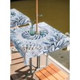 thumbnail image 2 of Outdoor Tablecloth with Umbrella Hole for Patio/Picnic/Party/Camping, Blue Conch Coastal Waterproof Table Cloth Square Cover Washable, Summer Beach Coral Starfish Shell (60"x 60"), 2 of 9